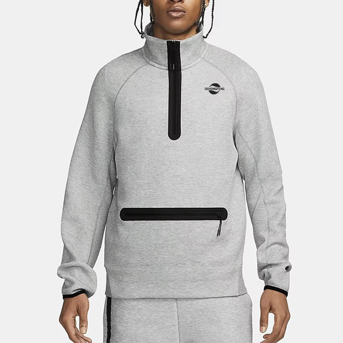 Men Half High Neck Quarter Zip Sweatshirt custom varsity sweater